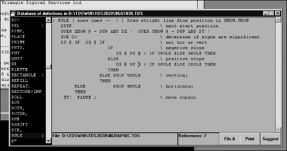 Words database facility